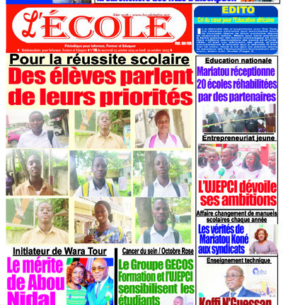 Une L’Ecole n°139. à la une