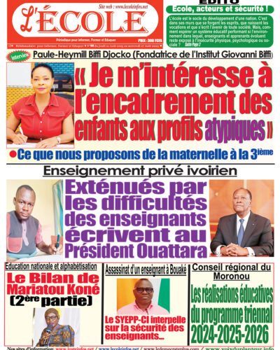 Une L'ECOLE n°186 Une L'ECOLE n°186
